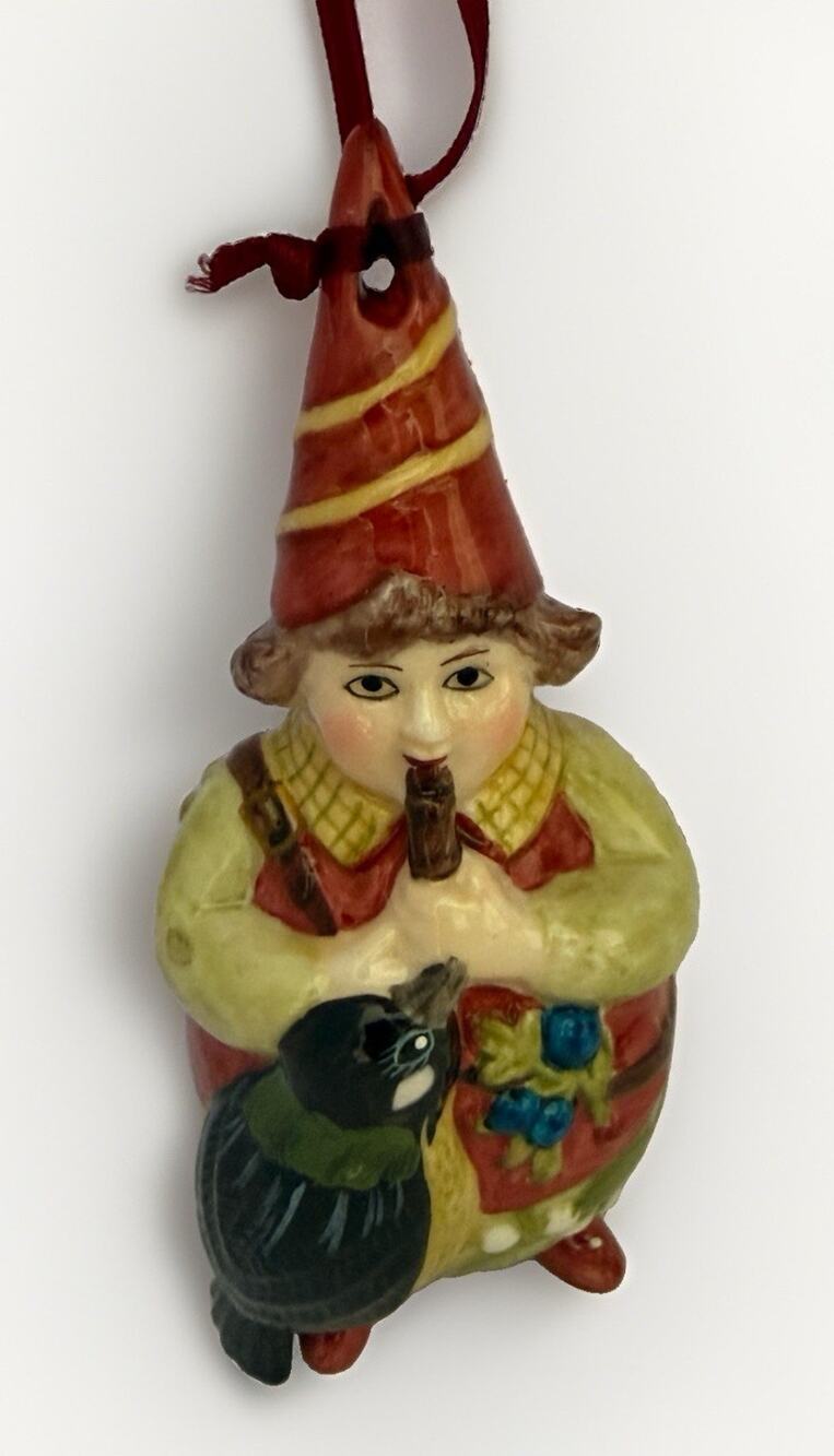 Villeroy & Boch Vintage Scandinavian Child Boy Figurine Bird Ornament Boxed 5”